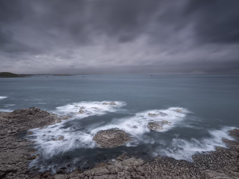 Storm voor de kust van Bretagne, Frankrijk