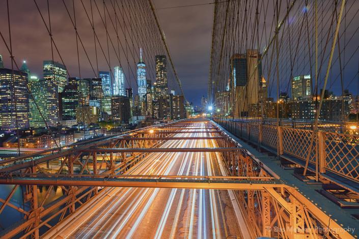 Een blik op Manhattan vanaf de Brooklyn Bridge, New York - Bas Meelker Landschapsfotografie