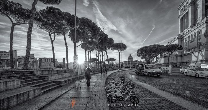 Streetlife in Rome, the eternal city on a sunny December afternoon - Rome, Italy